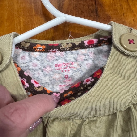 2 piece Carter's Pink and Tan Floral Accessory - Picture 2 of 2